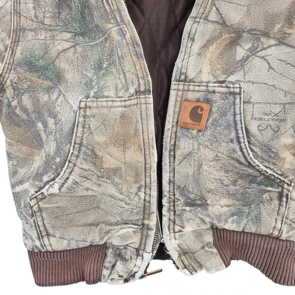 Carhartt Kids Realtree Xtra Camo Hooded Active Jacket XXS 4-5 Distressed Brown